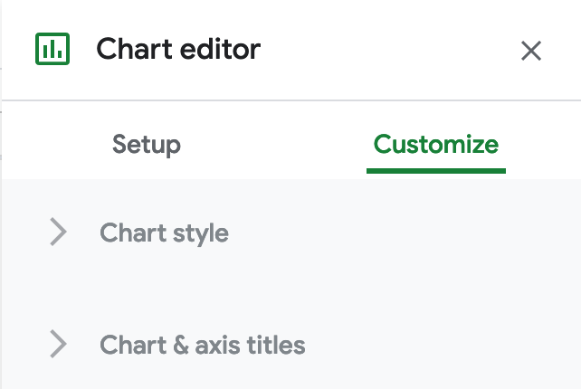Select Customize to edit title, labels, and more.