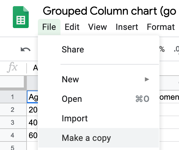Make your own copy of the Google Sheet template.