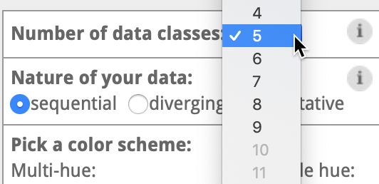 If you choose steps, experiment with ColorBrewer data classes and color palettes.