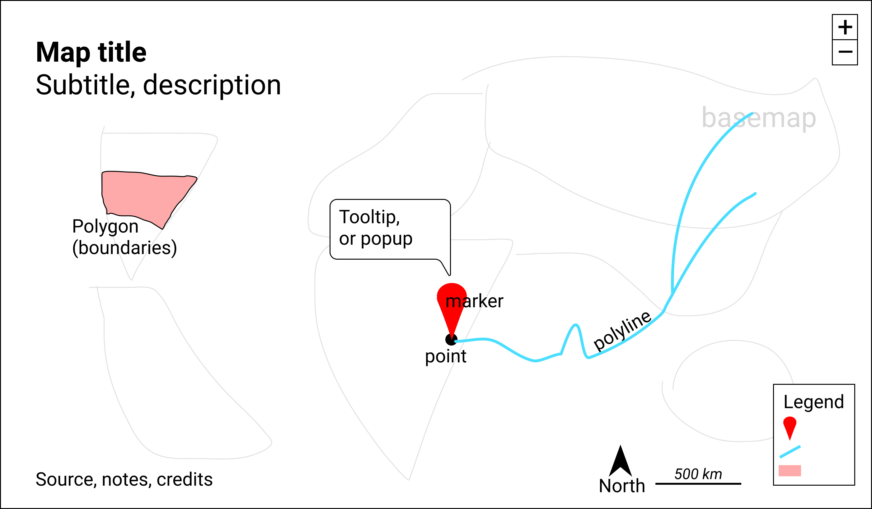 Key elements of an interactive map.