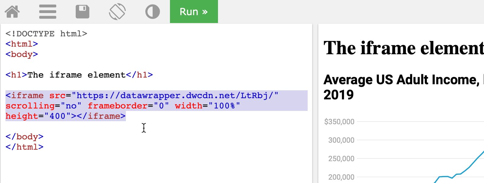 If a complex embed code does not work in your website, go back and try to edit it down into a simple iframe.