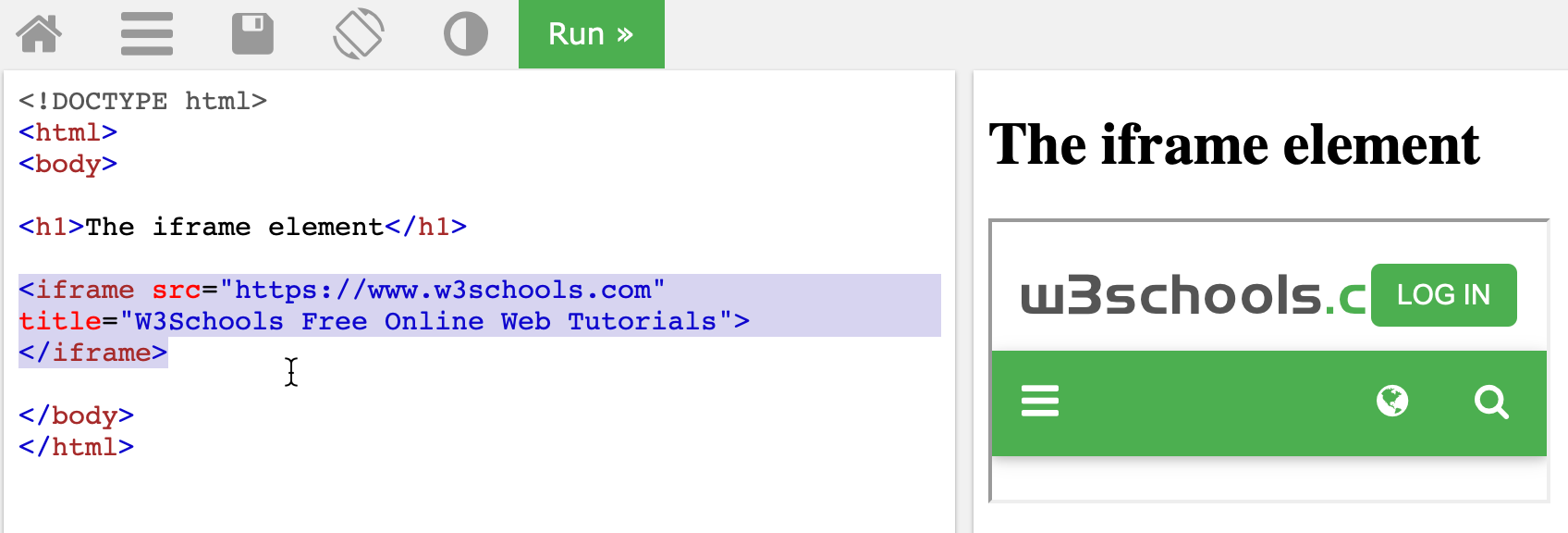 embed website in iframe html code