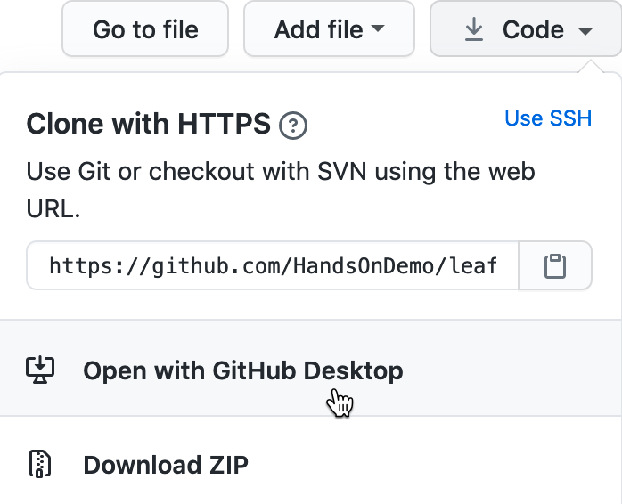 github desktop open fork