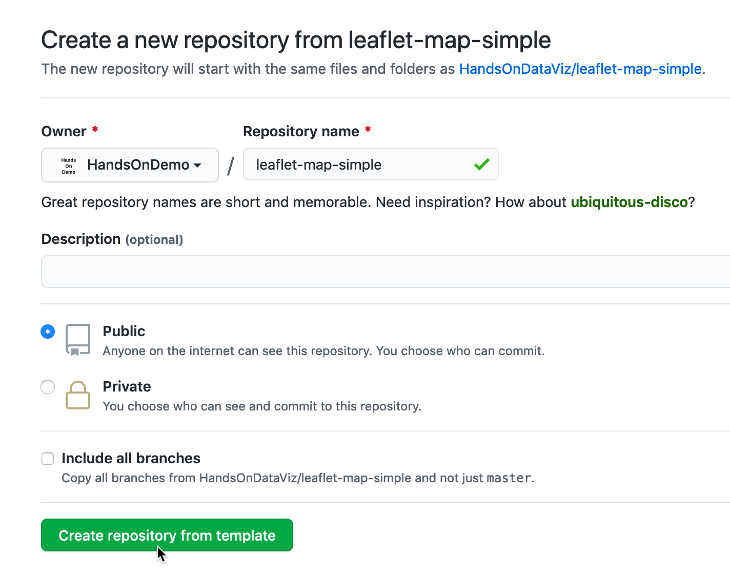Name your copied repo leaflet-map-simple.