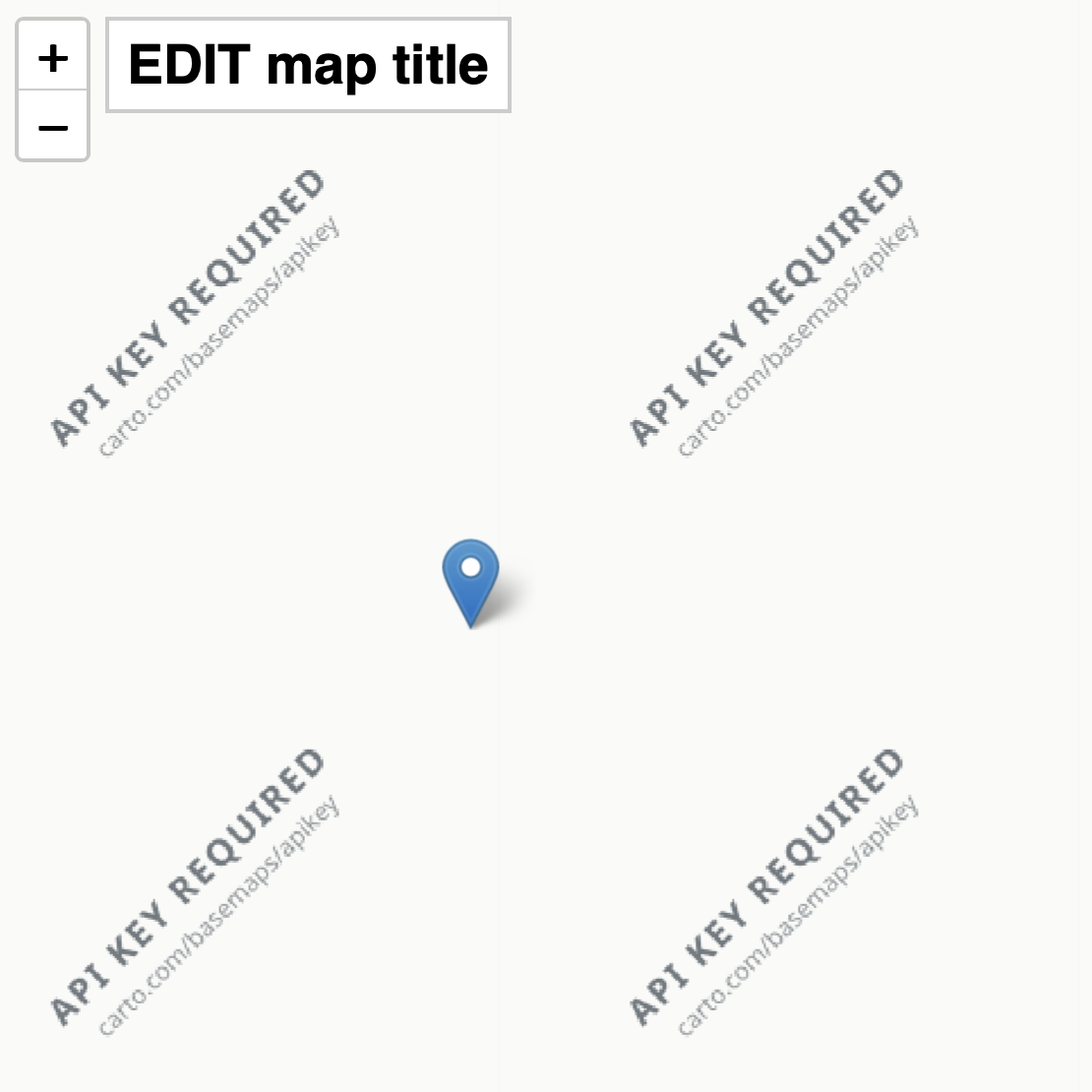 Screenshot of CARTO basemap error message for “API KEY REQUIRED”.