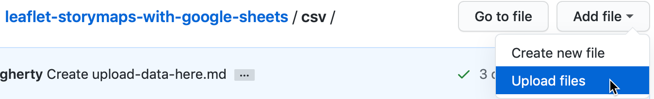 Upload your map data files into the csv subfolder in GitHub.